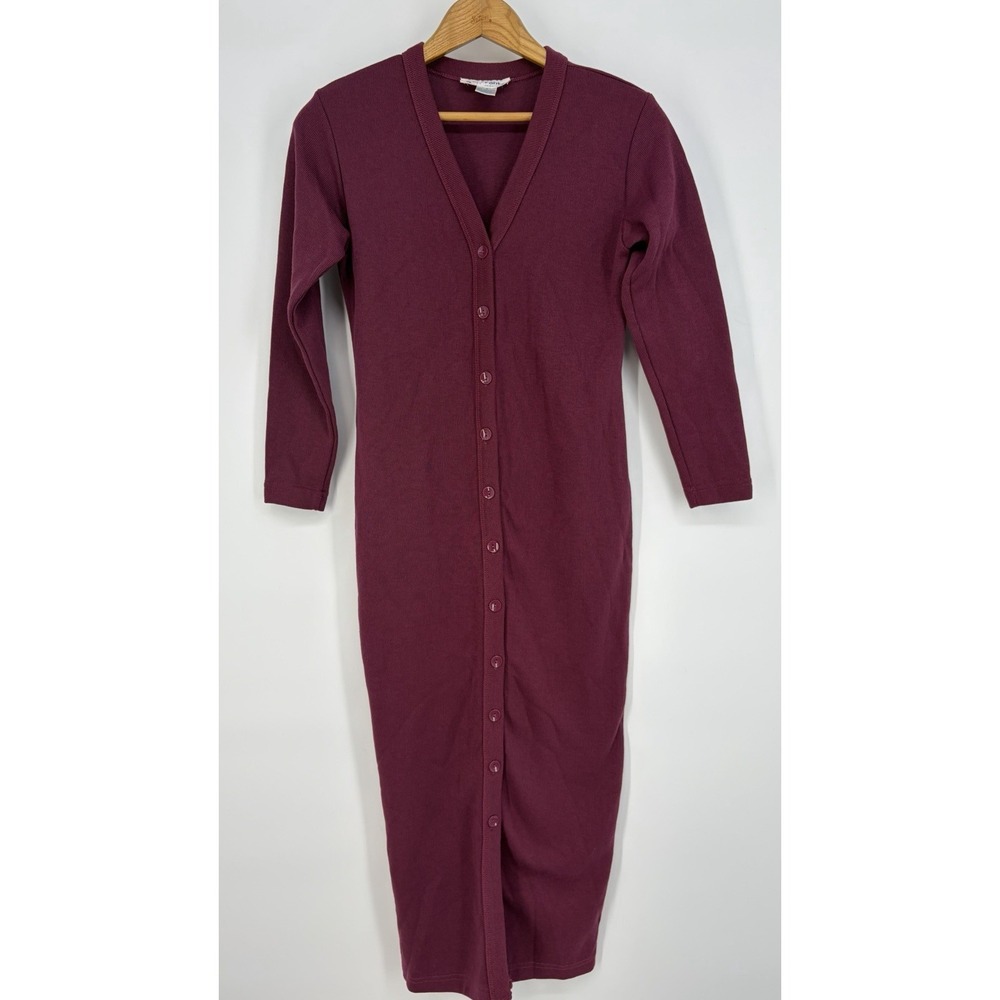 Vtg Bodycon Knit Dress S Purple Long Sleeve Currants by‎ Jeri-Jo 90s Sexy Witchy